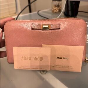 Authentic Miu Miu zippy long wallet